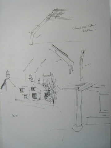 Church Gate Cottage Northlew early sketches